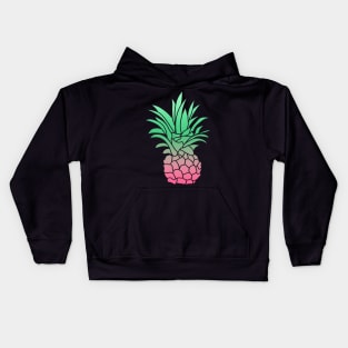 Pineapple Perfection & Pattern with Dots on Black Background Kids Hoodie